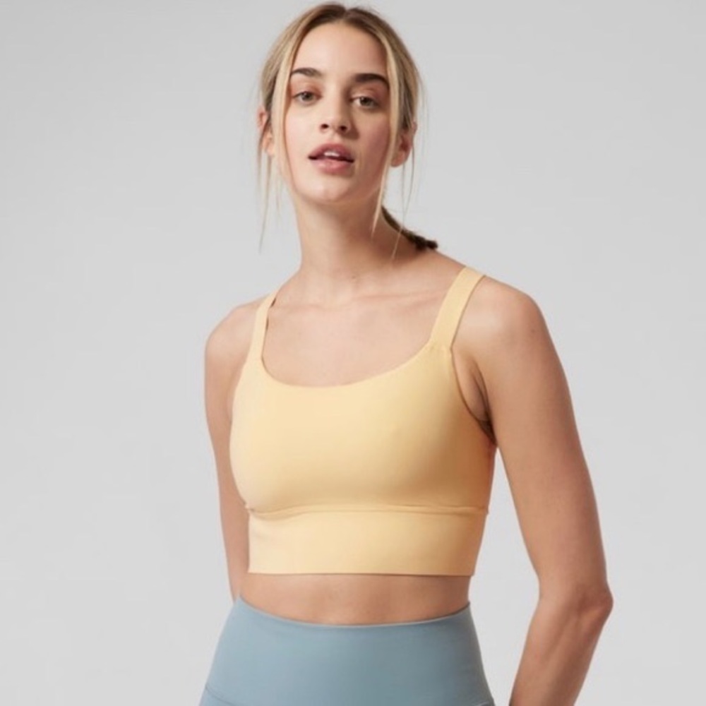 Athleta Warrior Longline Bra, Size M D-DD+, Lunaria Yellow